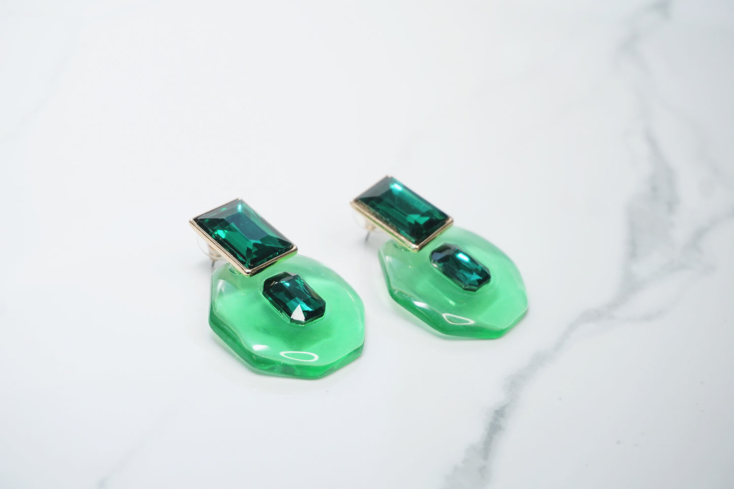 Green Candy Statement Earrings
