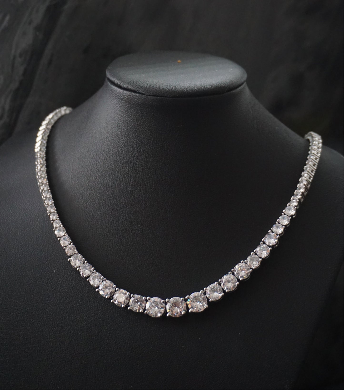 Silver Irregular Tennis Necklace