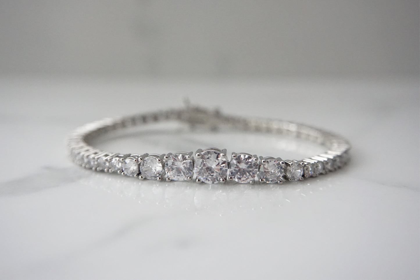 Silver Irregular Tennis Bracelet