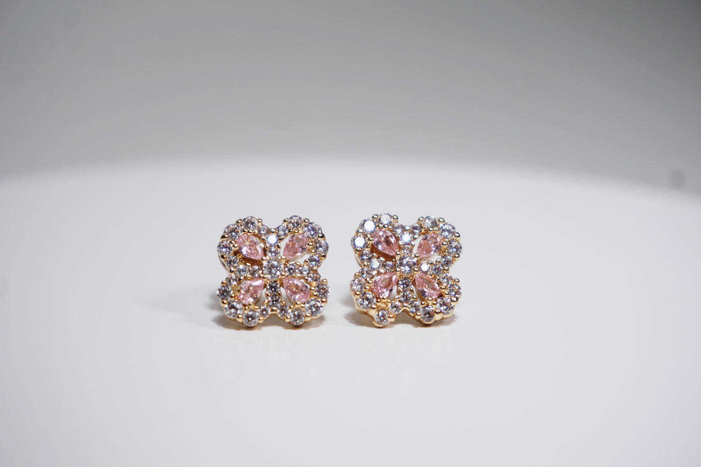 Pink Clover Studs