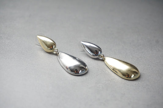 Two-Tone Raindrop Earrings