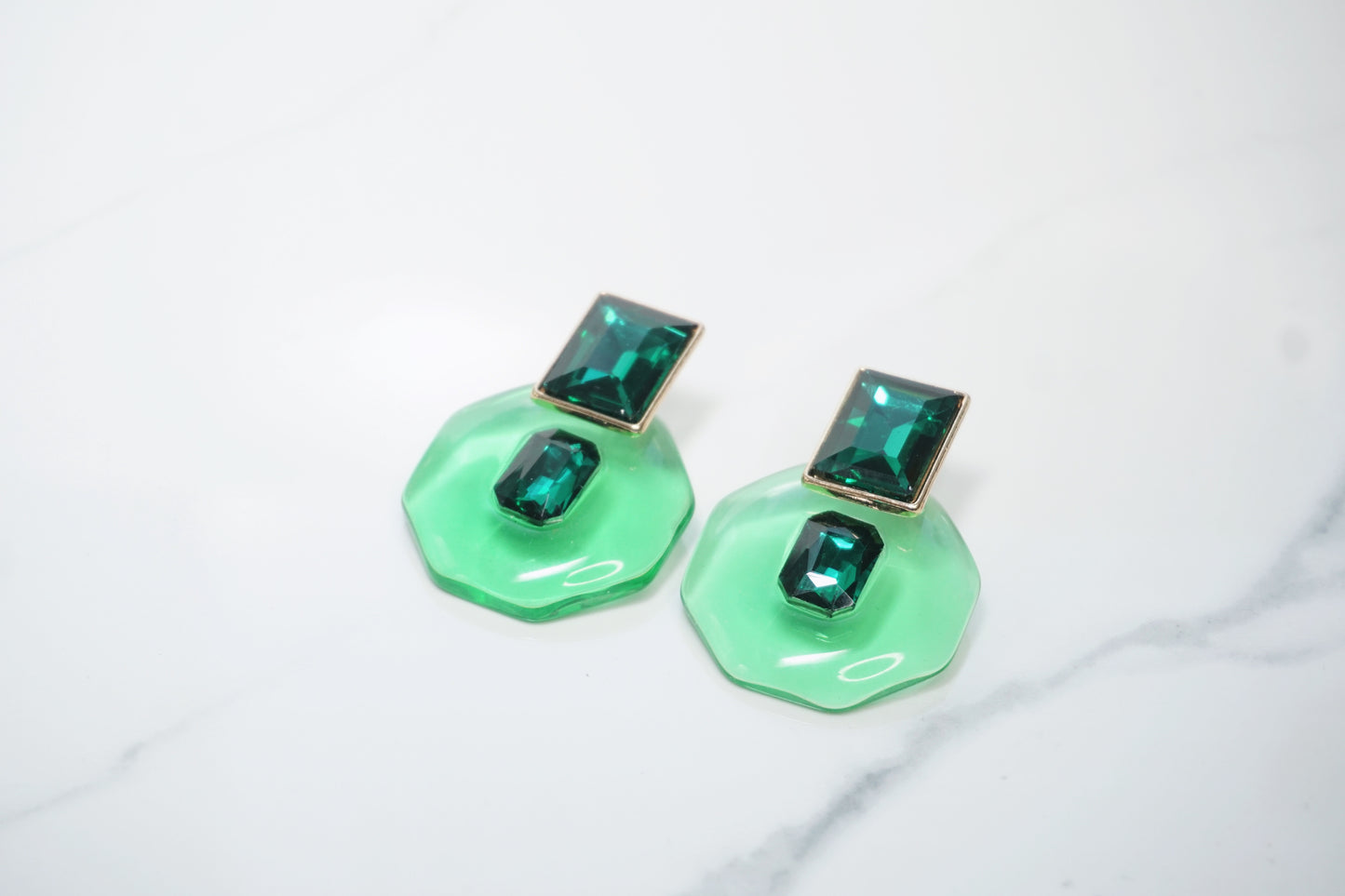 Green Candy Statement Earrings