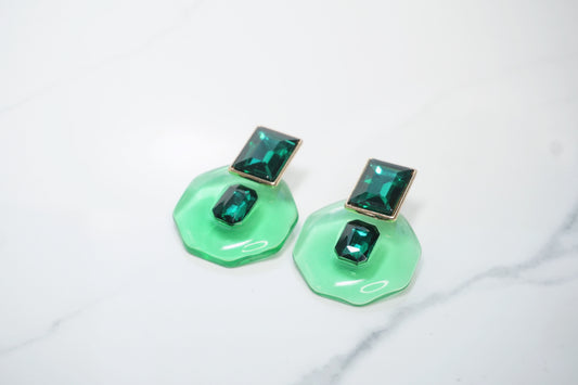 Green Candy Statement Earrings