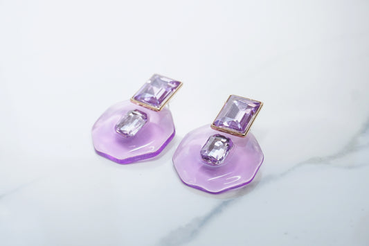 Purple Candy Statement Earrings