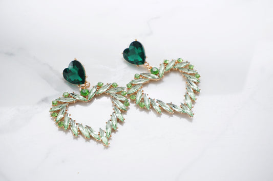 Green Lovers Statement Earrings