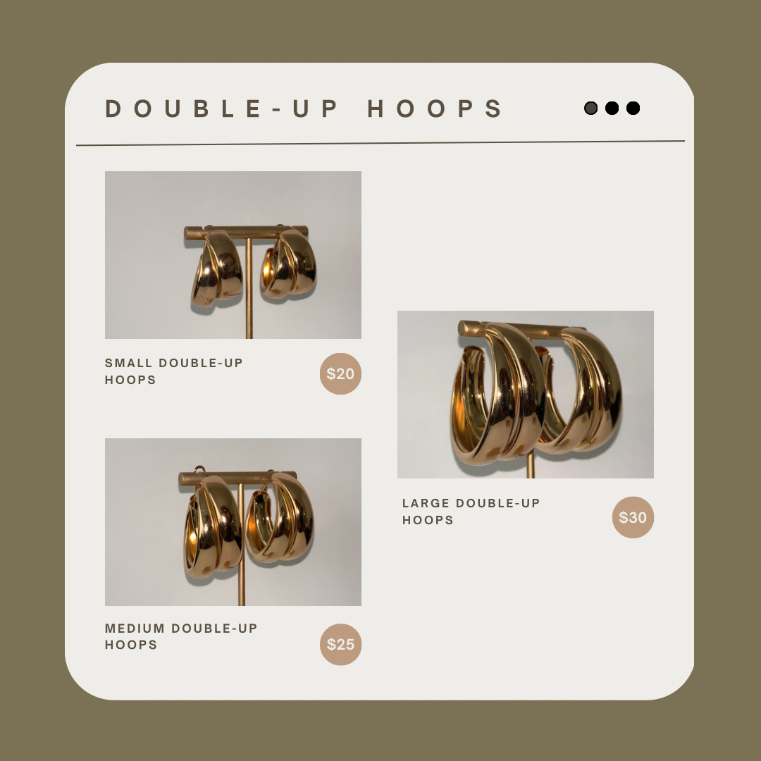Gold DoubleUp Hoops